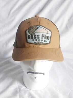 Bass Pro Shops Embroidered Logo Trucker Mesh Adjustable Hat Brown New